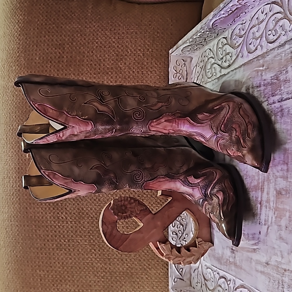 Corral Tobacco Sharpey Western Boots Size 7